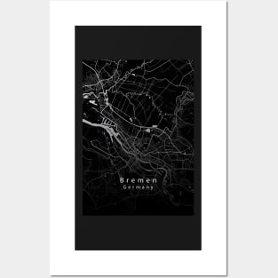 Bremen Germany City Map dark Posters and Art